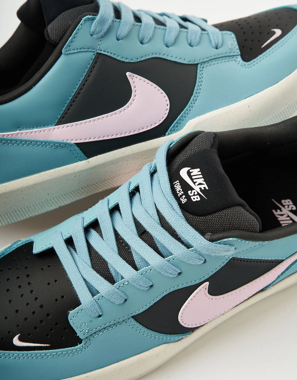 Clearance Nike Shoes Nike SB Force 58 Premium Skate Shoes - Denim Turq/Pink Foam -Dk Smoke Grey