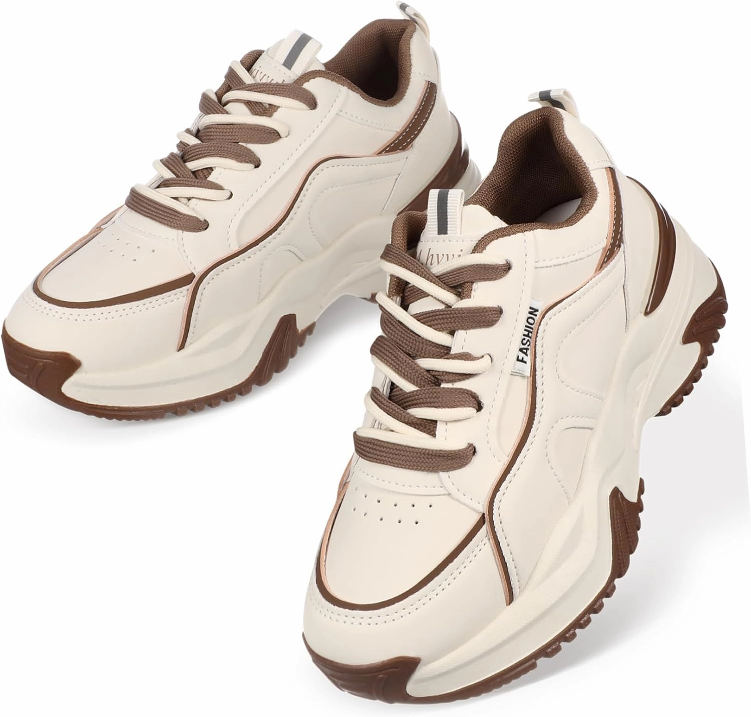 1Pair Tennis Sneakers Casual Athletic Shoes for Sports Gym and Daily Wear Comfortable Breathable Fashionable Design Versatile Footwear for Every Occasion Khaki On Tennis Shoes