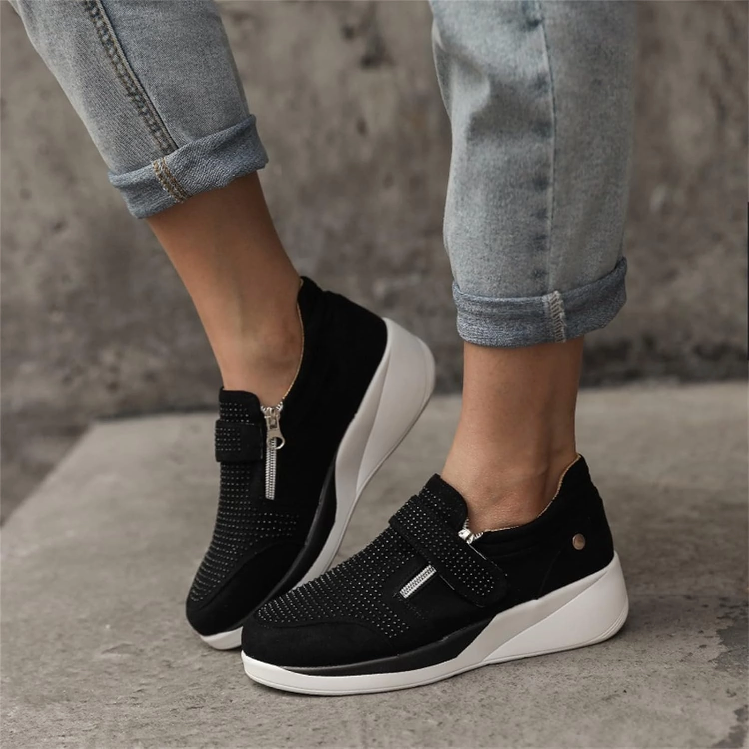 Slip On Sneakers Slip On Sneakers Slip Ons Slip Ons Slip On Sneakers Casual Slip On Ladmiple Sneakers For Women Walking Shoes Comfortable Casual Lace Up Dressy Summer Fashion Slip On Platform Flats Loafer