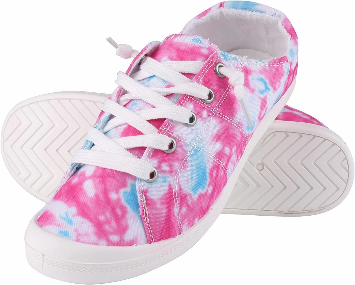 eBigValue Flat Canvas Sneakers Lace Up Style for Women's for Outdoor Traveling, Shopping, Cycling, Running Most Comfortable Cycling