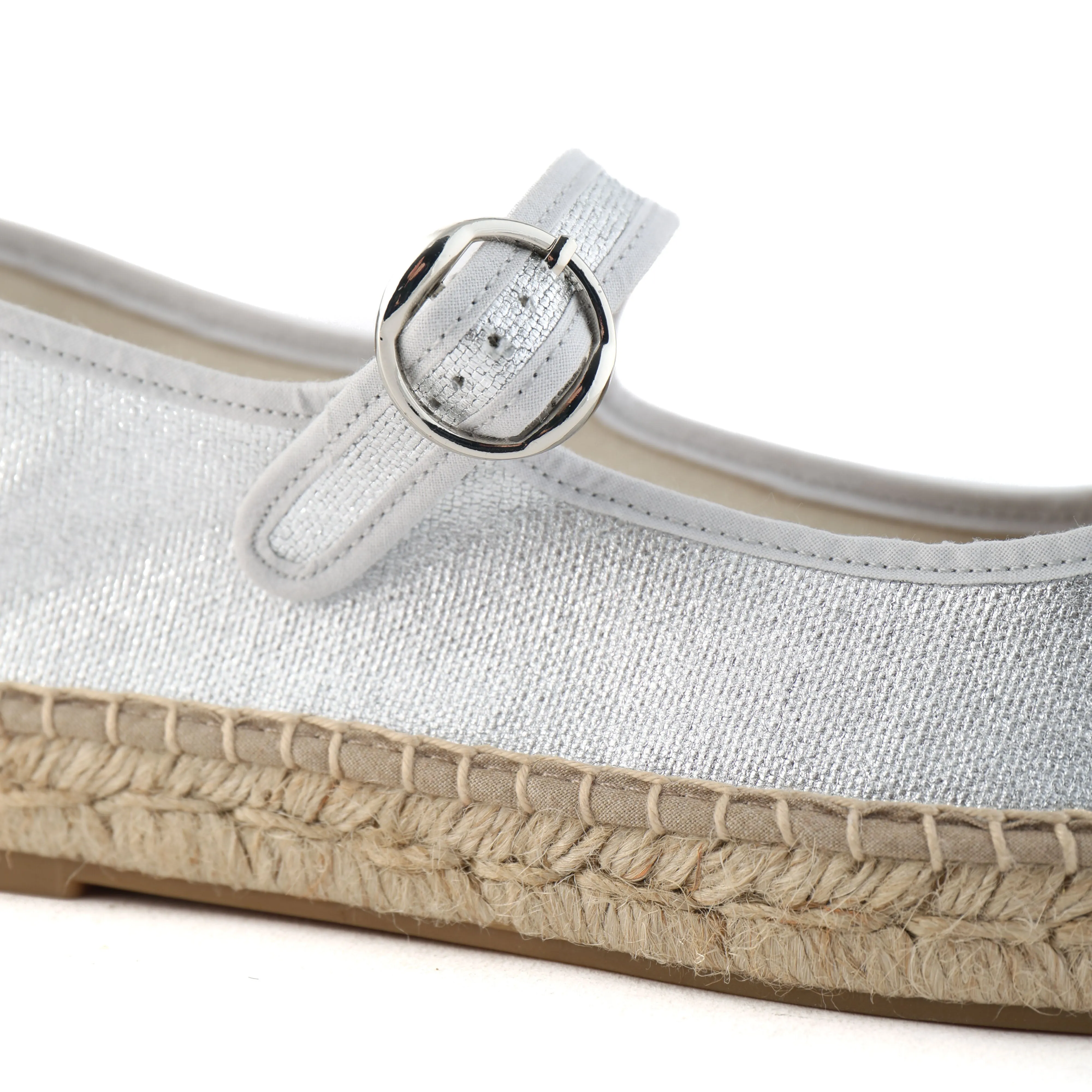 Open Toe Espadrille Sandals ROVER Silver