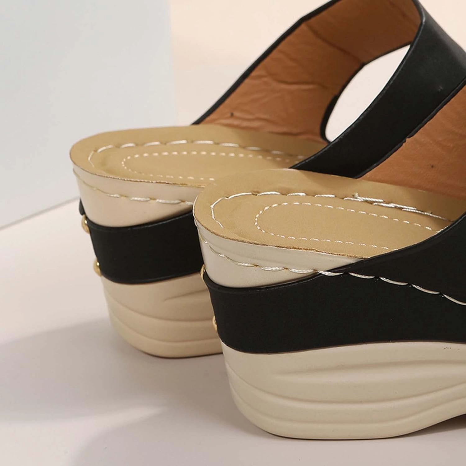 Womens Wedge Sandals 2025 Summer Retro Open Toe Beach Sandals Comfortable Orthotic Sandals Arch Support Walking Shoes Mann Flip Flops