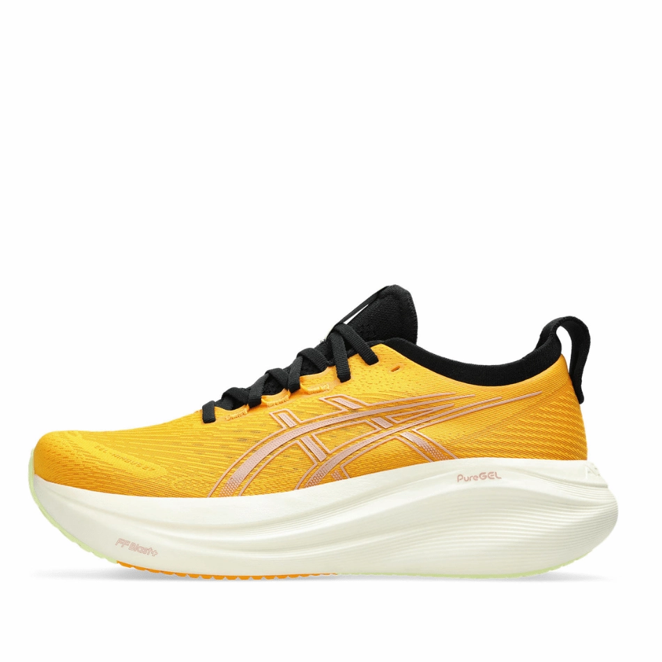 ASICS Men's GEL-NIMBUS 27 Running Shoes in Amber/Neutral Pink SS25 Asics Lightweight Walking Shoes