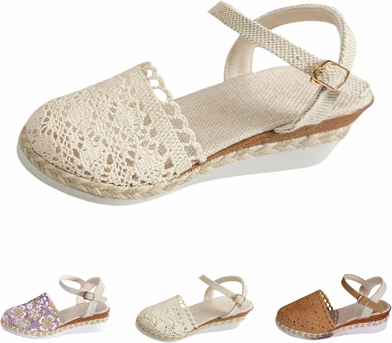 Attractive Wearing Flip Flops Orthopedic Platform Wedge Sandals for Women Comfortable Dress Ankle Strap Closed Toe Beach Sandal Anti Slip On Summer Dress Shoes