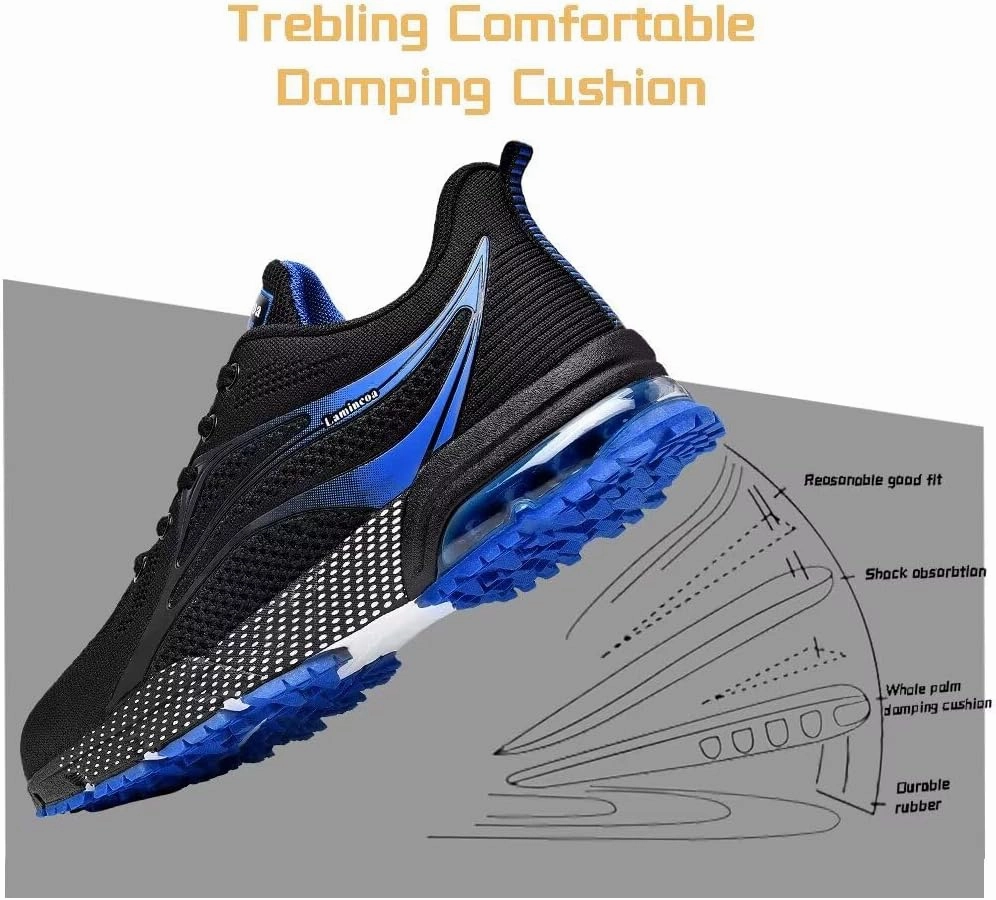 Womens Air Running Shoes Non Slip Tennis Walking Shoes Women Mesh Cushion Sneakers for Gym Workout Sports Badminton Shoes Without Laces