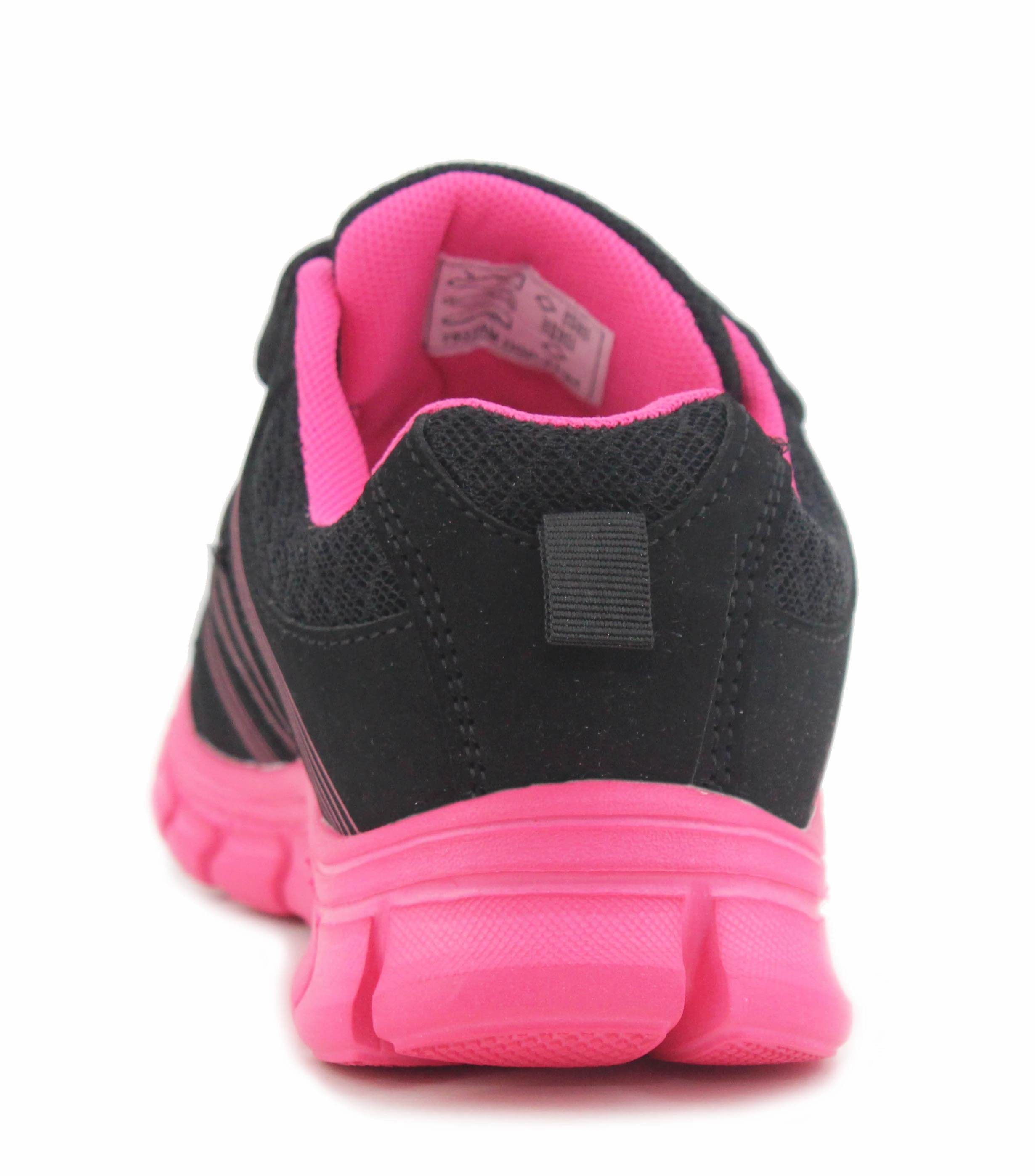 Running Shoes Size 3 Kids Black Hot Pink Youth Super Lightweight EVA Double Touch Fasten Strap Sports Trainers