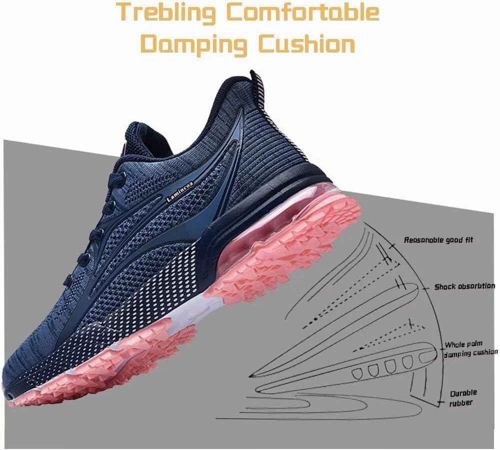 Womens Air Running Shoes Non Slip Tennis Walking Shoes Women Mesh Cushion Sneakers for Gym Workout Sports Service Badminton Shoes
