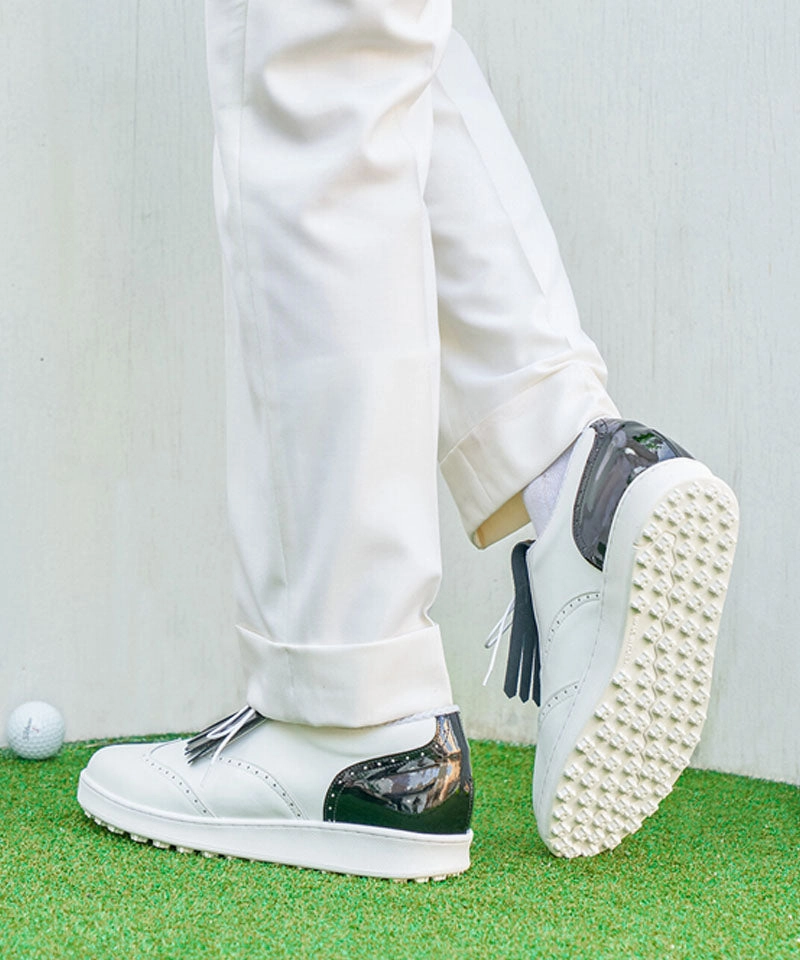 ALL CLASSIC Golf Wingtip Spikeless Golf Shoes - Black Metal Spikes Golf Shoes