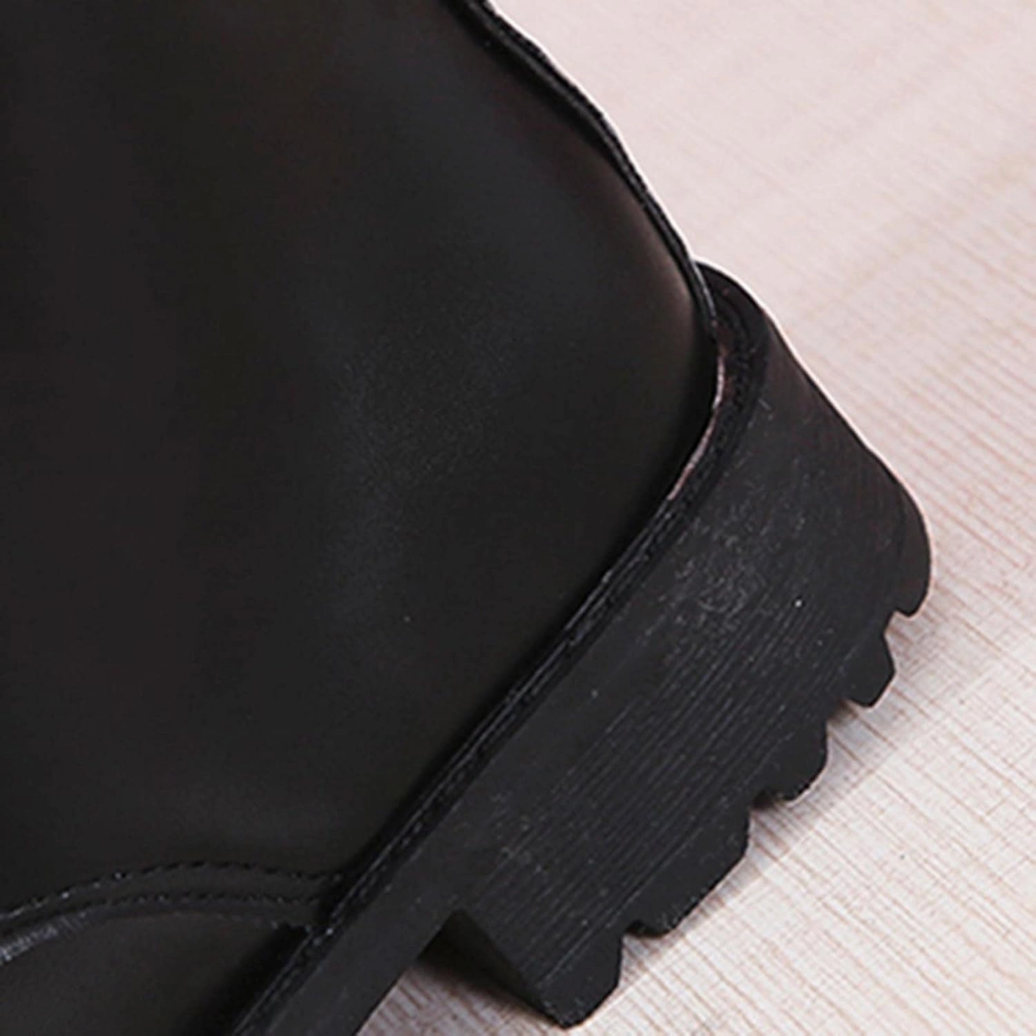 Military Tactical Boots Desert Combat oiangi Women's Knee-high Boots Sexy Cross Lace Up Round Toe Side Zipper Belt Buckle Thick Heel Mid Heel Motorcycle Boots Black Casual Comfy Ladies Shoes