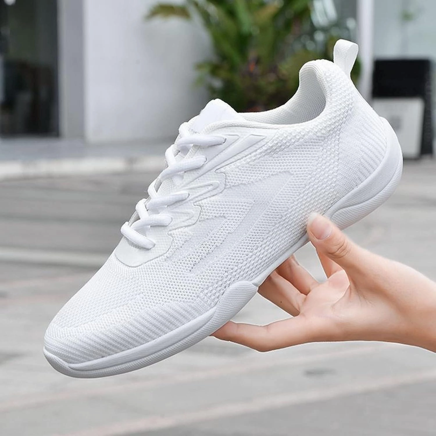 Angelo's Soccer Cleats Women Girls White Cheerleading Shoes Athletic Training Tennis Walking Competition Youth Cheer Sneakers Dancing