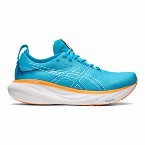 Asics Running Shoes Nimbus 26 Men's Asics Gel-Nimbus 25, Island Blue/Sun Peach, 13.5 D Medium