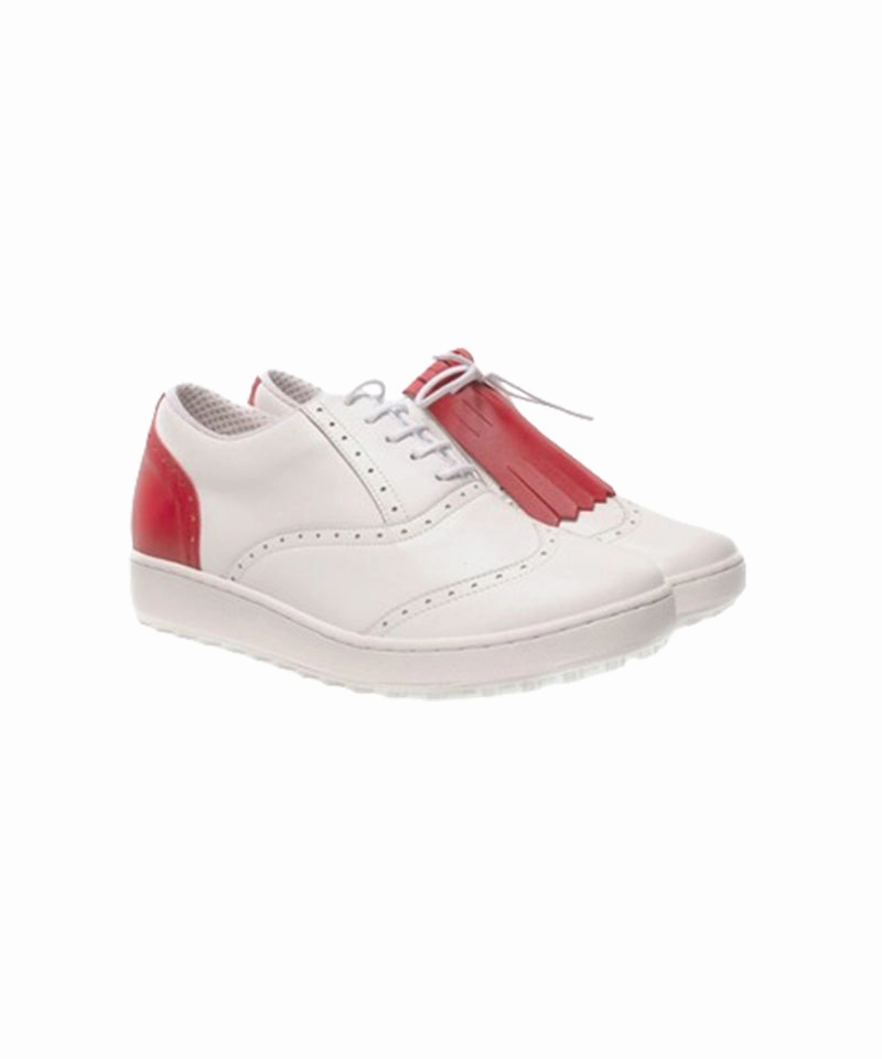 Spiked Golf Shoes Vs Spikeless ALL CLASSIC Golf Wingtip Spikeless Golf Shoes - Red