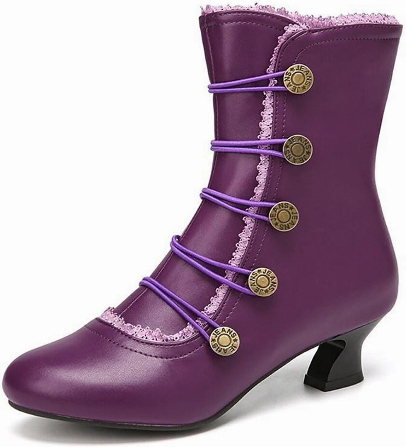 The Day 2024 Deals Work Boots Women's Non-Slip Halloween Combat Boots Lace-Up Platform Block Heeled Winter Fall Booties Footwear Laced Combat Boots