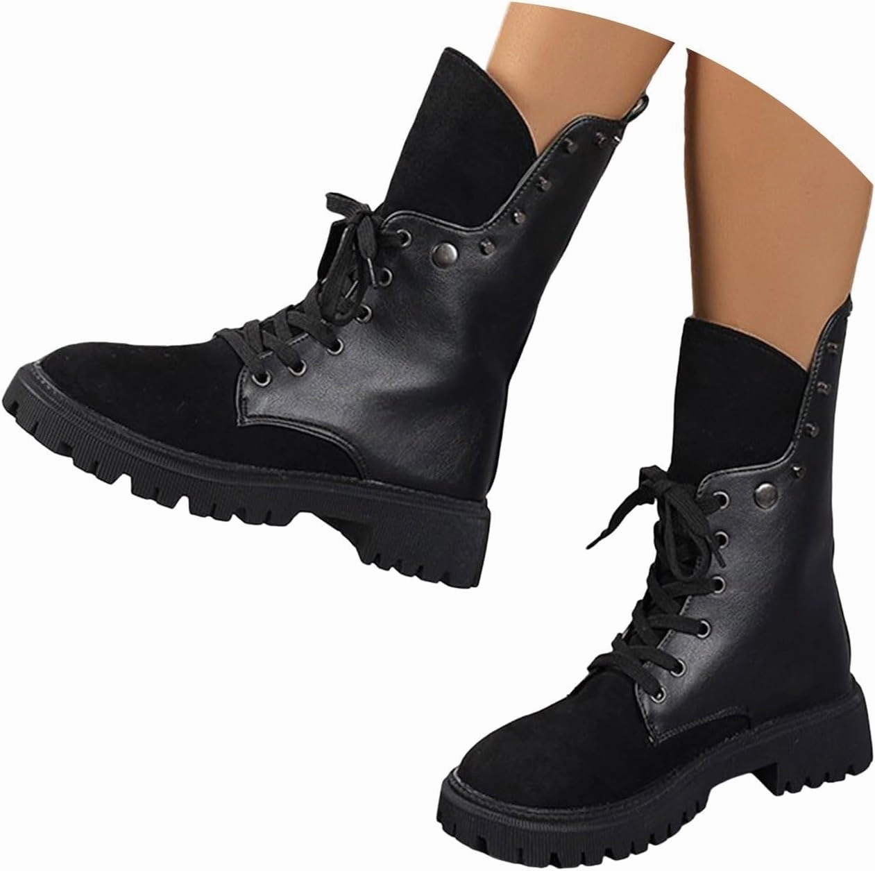 Combat Boots Womens Women's Y2K Butterfly Lace-Up Combat Boots Thick Platform Gothic Halloween Bootie For Ladies Cliffs Hearty Combat Boots