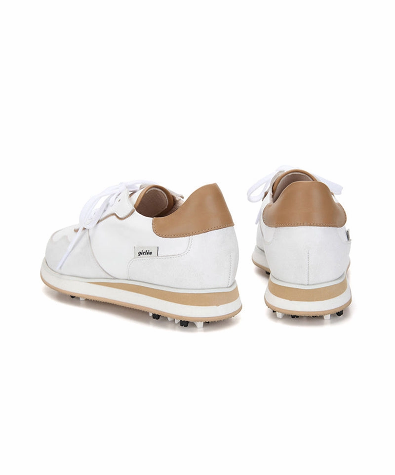 Giclee Unisex Courtyard Premium Leather Golf Shoes - Beige