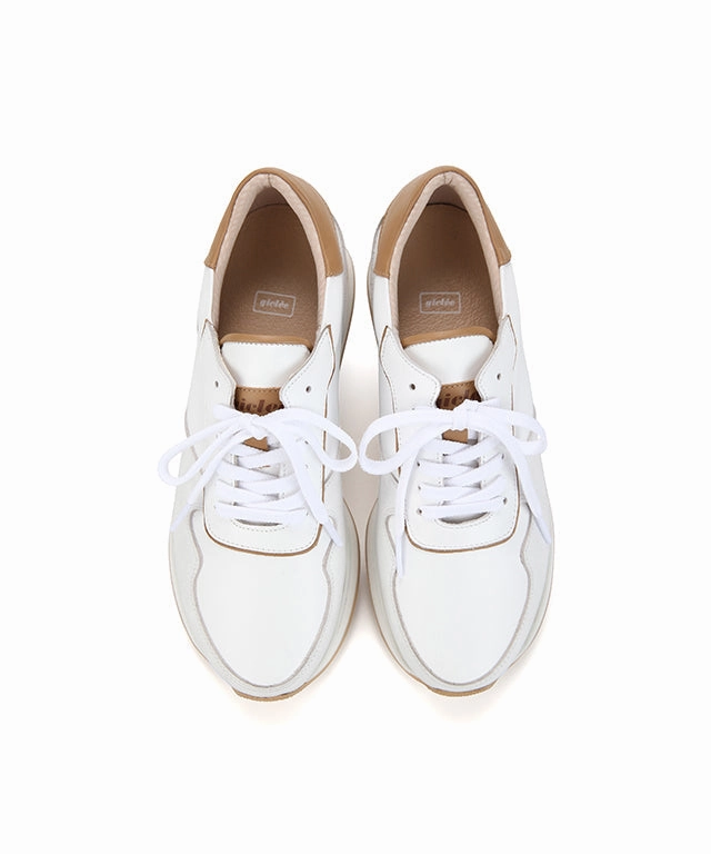 Giclee Unisex Courtyard Premium Leather Golf Shoes - Beige