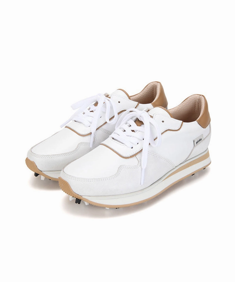 Giclee Unisex Courtyard Premium Leather Golf Shoes - Beige