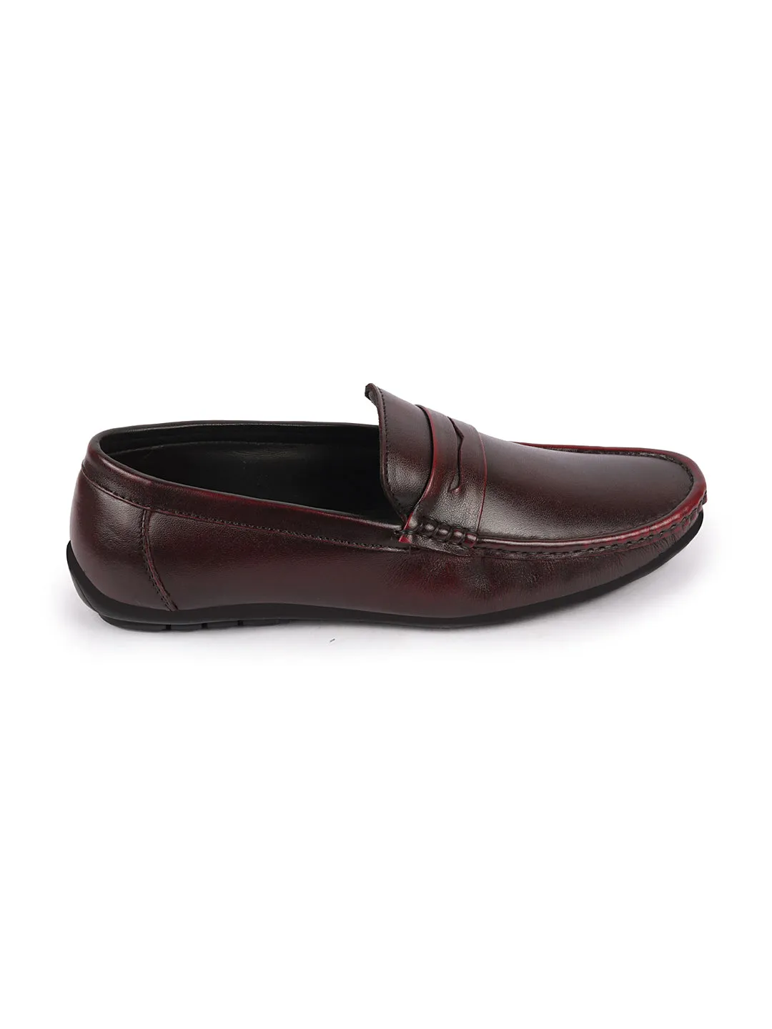 Men Cherry Outdoor Fashion Classic Genuine Leather Slip on Loafer Shoes Linen Pants With Loafers