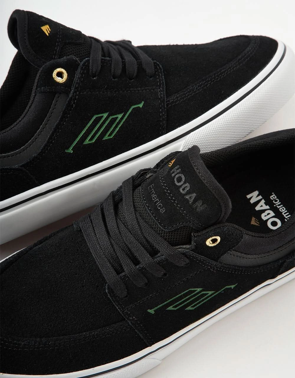 Emerica Hoban Skate Shoes - Black/White/Gold Edward Skate Shoe