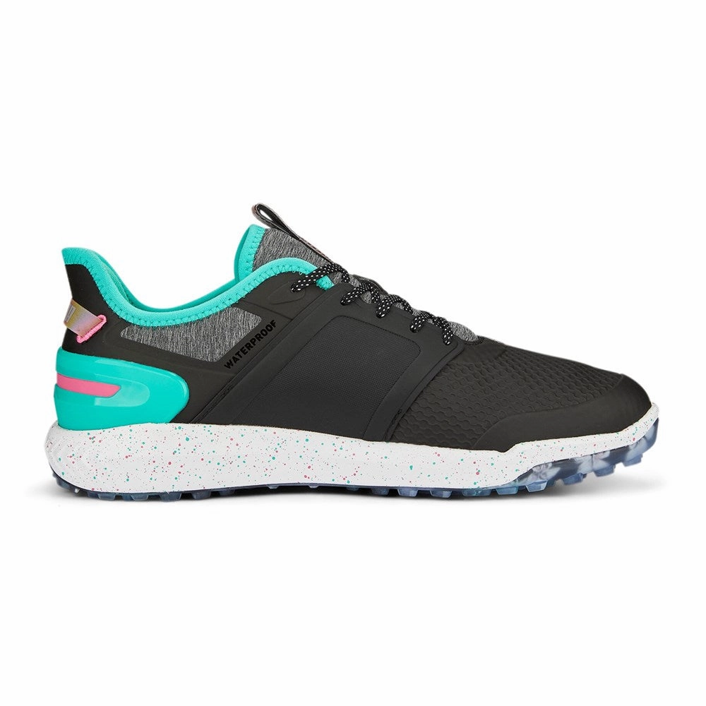 Puma x PTC IGNITE Elevate Spikeless Golf Shoes - Puma Black/ Aqua Green/ Shocking Pink Carmelo Shoes Puma