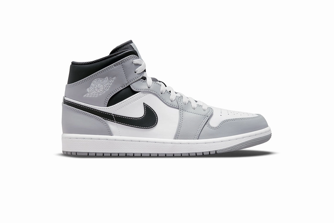 Air Jordan 1 Mid : LT Smoke Grey / White - Anthracite Cheap Shoes Nike