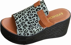 Flip Flops Ultra Comfort Women Leather Platform Sandals Open Toe Slip On Wedge Sandal with Arch Support Wide Width Dressy Summer Beach Slides