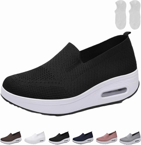 Vogany Orthopedic Sneakers Women, Breathable Cushion Hands Free Slip On Shoes, Walking Athletic Training Sneakers No Bull Trainer Shoes