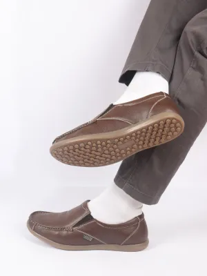 Men Brown Side Stitched Casual Comfort Slip On Loafer Shoes Dress Loafers With Suit