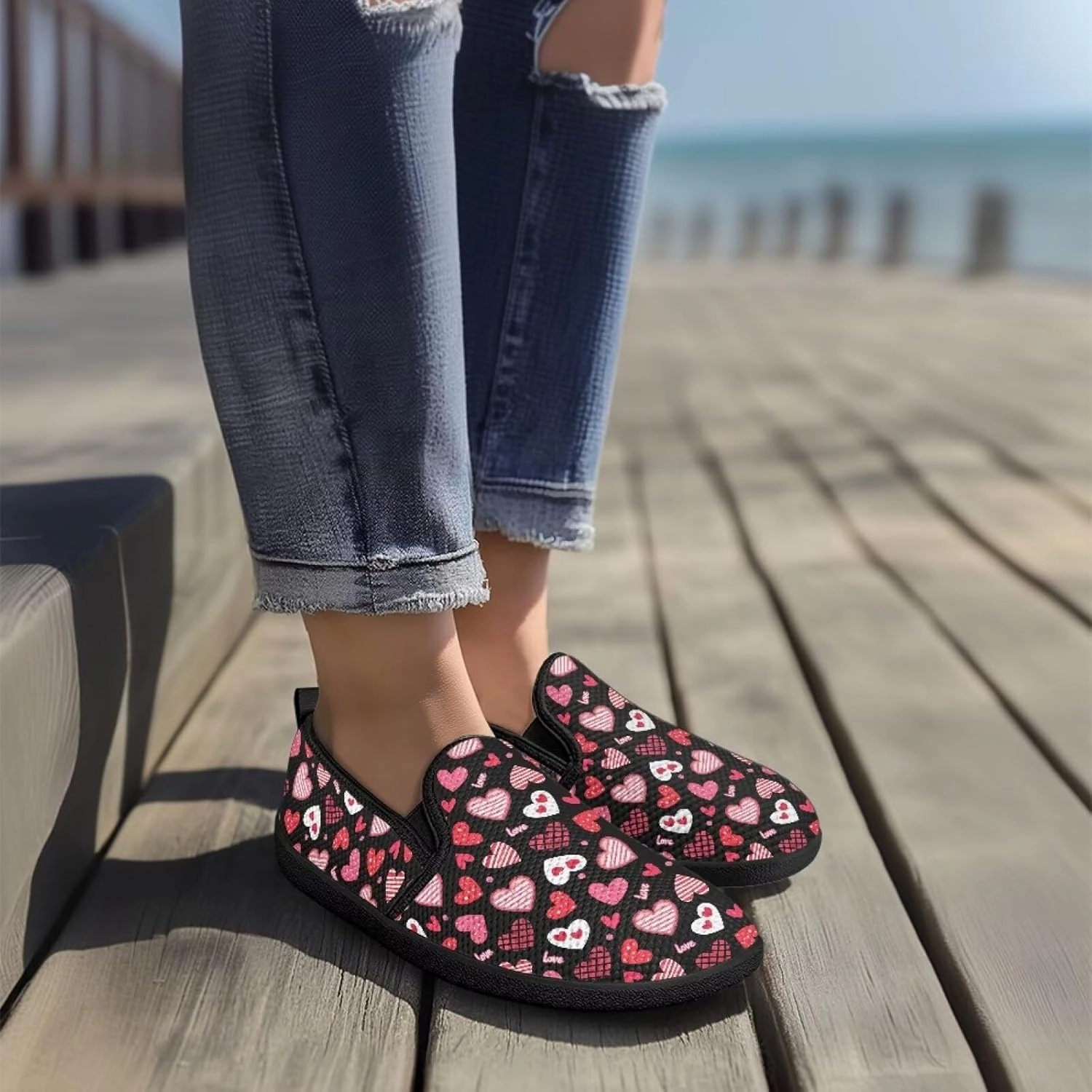 Fashion Barefoot Walking Shoe Womens Casual Slip On Loafers Breathable Anti-Slip Camping Shoes with EVA Sole for Cycling US 6-11 Black Sole Cycling Class Shoes