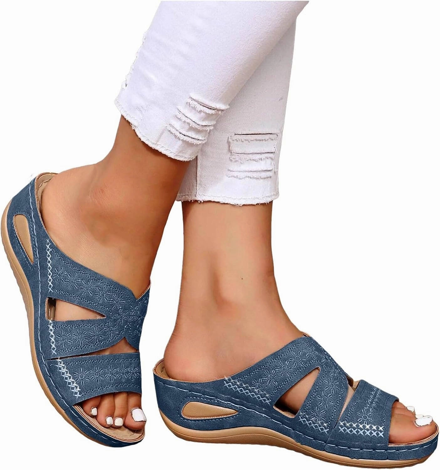Fashion Orthopedic Sandals for Women Arch Support Recovery Slides Comfortable Walking Flip Flops Women Wedge Sandals Summer Beach Slipper Comfy Sandals Medium Heel Platforms Wedges Open Toe Shoes Messi Tennis Shoes