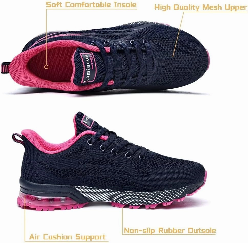 Badminton Shoes In Bangalore Womens Air Running Shoes Non Slip Tennis Walking Shoes Women Mesh Cushion Sneakers for Gym Workout Sports