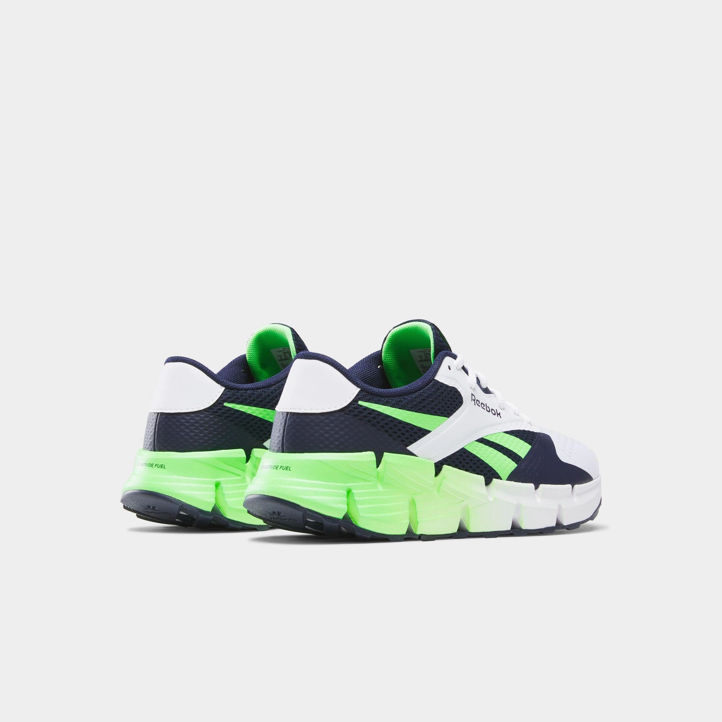 Ultra Running Reebok Footwear Kids Zig Dynamica 5 Shoes - Grade School WHITE/VECTORNAVY/SOLARLIME