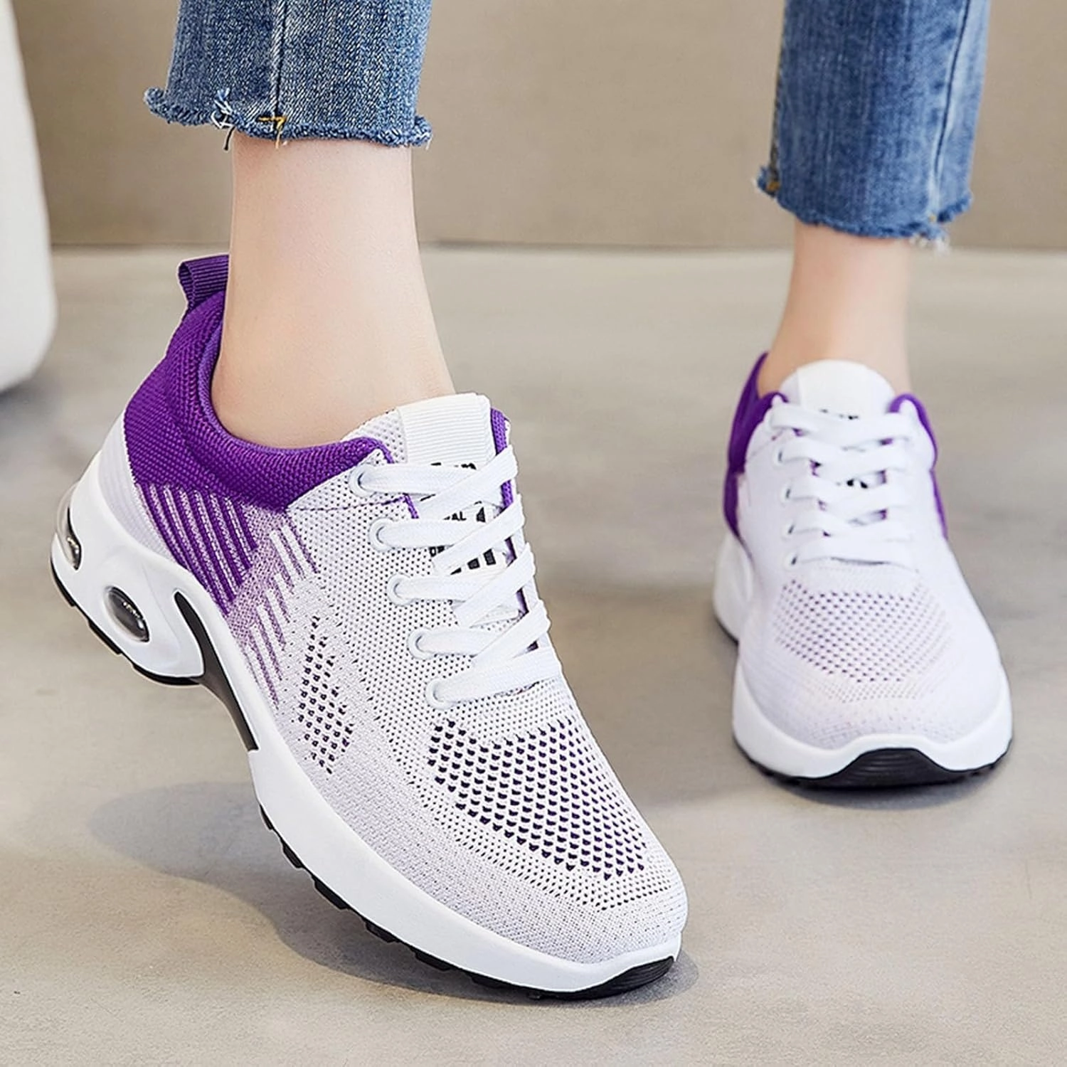 Musabela Orthopedic Shoes for Women Comfortwear Ortho Shoes for Women Plantar Fasciitis Walking Tennis Shoe Arch Support Air Cushion Running Shoe Mesh Breathable Gym Work Fashion Stretch Sneakers Blowfish Tennis Shoes