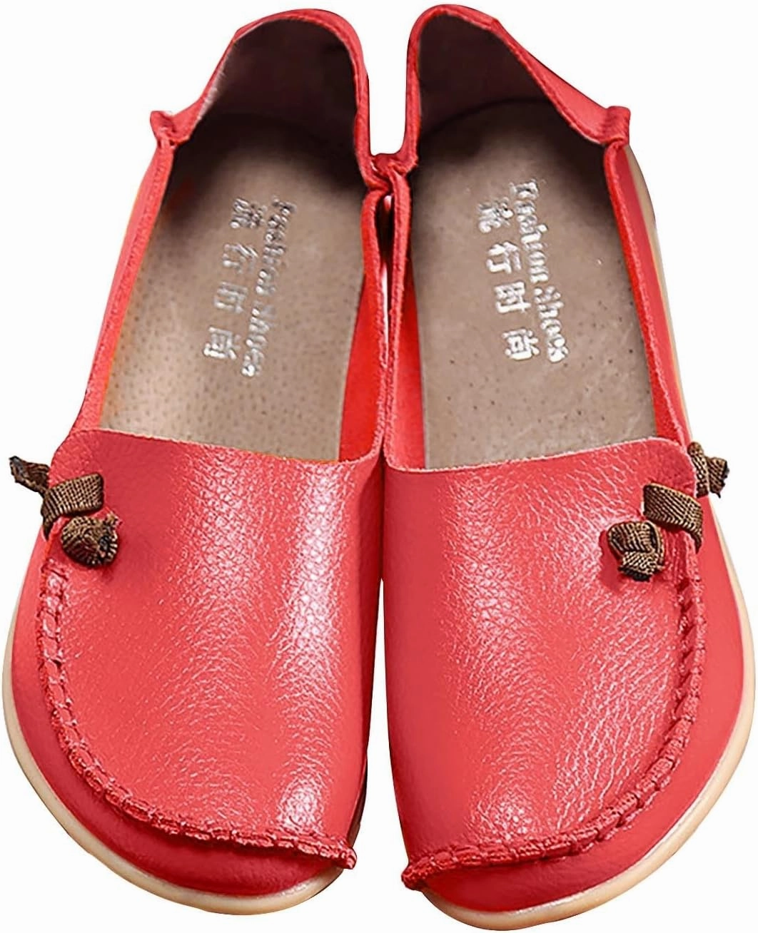 Mackenzie Ii Snow Slip-ons Flats Shoes Women Dressy Comfortable Work Loafers Shoes Wide Width Lightweight Soft Leather Moccasins Cute Walk Flats