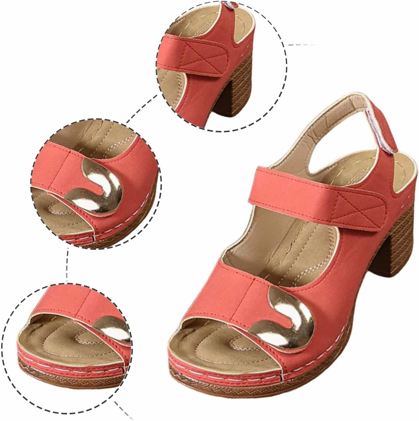 Cloudpulse Training Shoe Women's Summer Fashion Slope Heel Sandals Casual Comfortable Open Toe Mid Heel Footwear for Daily Wear and Travel