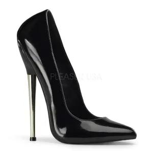 DEVIOUS DAGGER-01 Black Pat Plain Pumps Best Steel Shank Work Boots