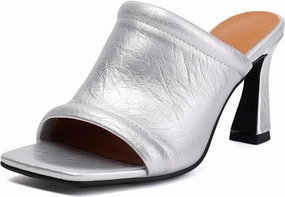 Parts Of A Tennis Shoe SACFOF Women's Square Open Toe Heels Sandals Low Block Chunky Heeled Sandal Slip on Mules Comfortable Dress Pumps Shoes