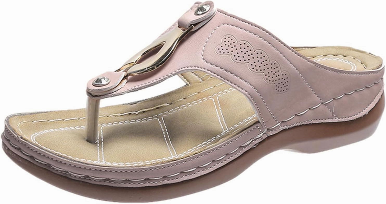 Flip Flops Black Flip Flops Comfortable Summer Beach Thong Sandals Sandals for Women for Women with Arch Support Beach Shoes Stud Flip Flops