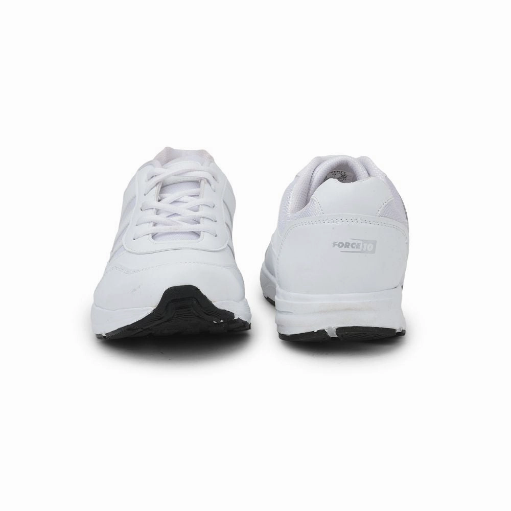 Force 10 By Liberty LB46-EL Sports Lacing Shoes For Kids - White On Cloud Running Shoe