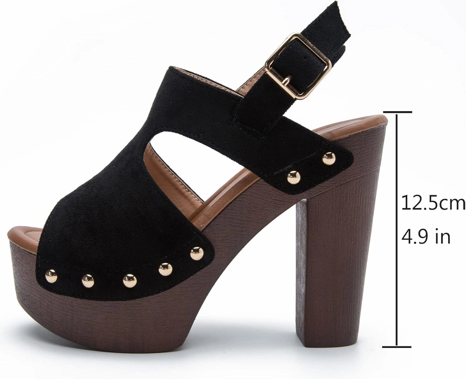 Agassi Tennis Shoes SACFOF Womens Heeled Sandals Peep Toe Chunky High Heels Ankle Strap Buckle Platform Slingback Wedge Dressy Sandals