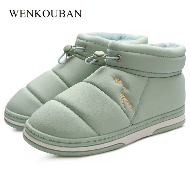Ankle Boots For Women Winter Waterproof Snow Boots Plush Wedge Shoes Ladies Warm Platform Boots Fur Insole Footwear Botas Mujer