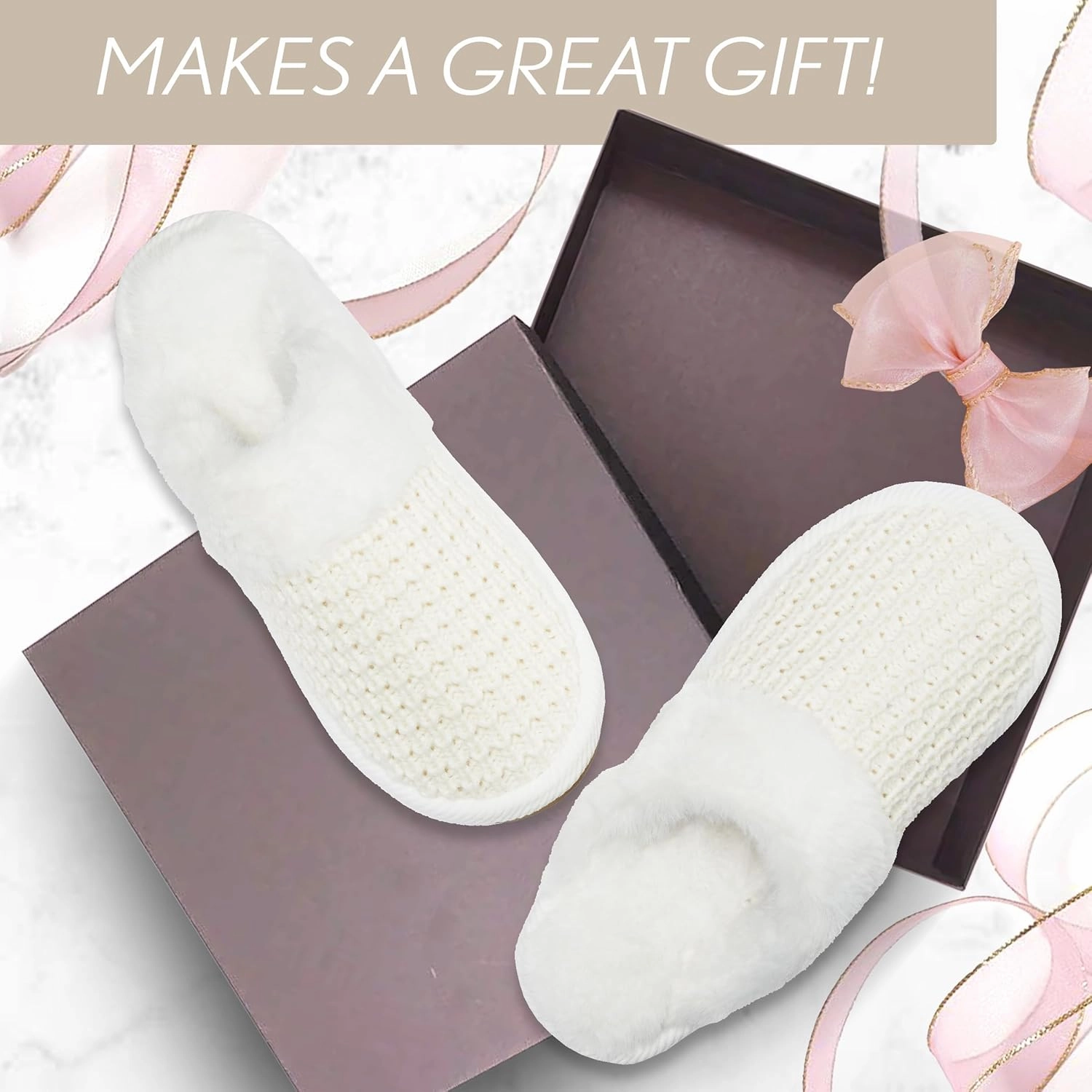 Funky Junque Cozy Plush Women's Memory Foam Slippers - Mother's Day Gift - Indoor/Outdoor Slip-Ons Gym Shoes Slip On