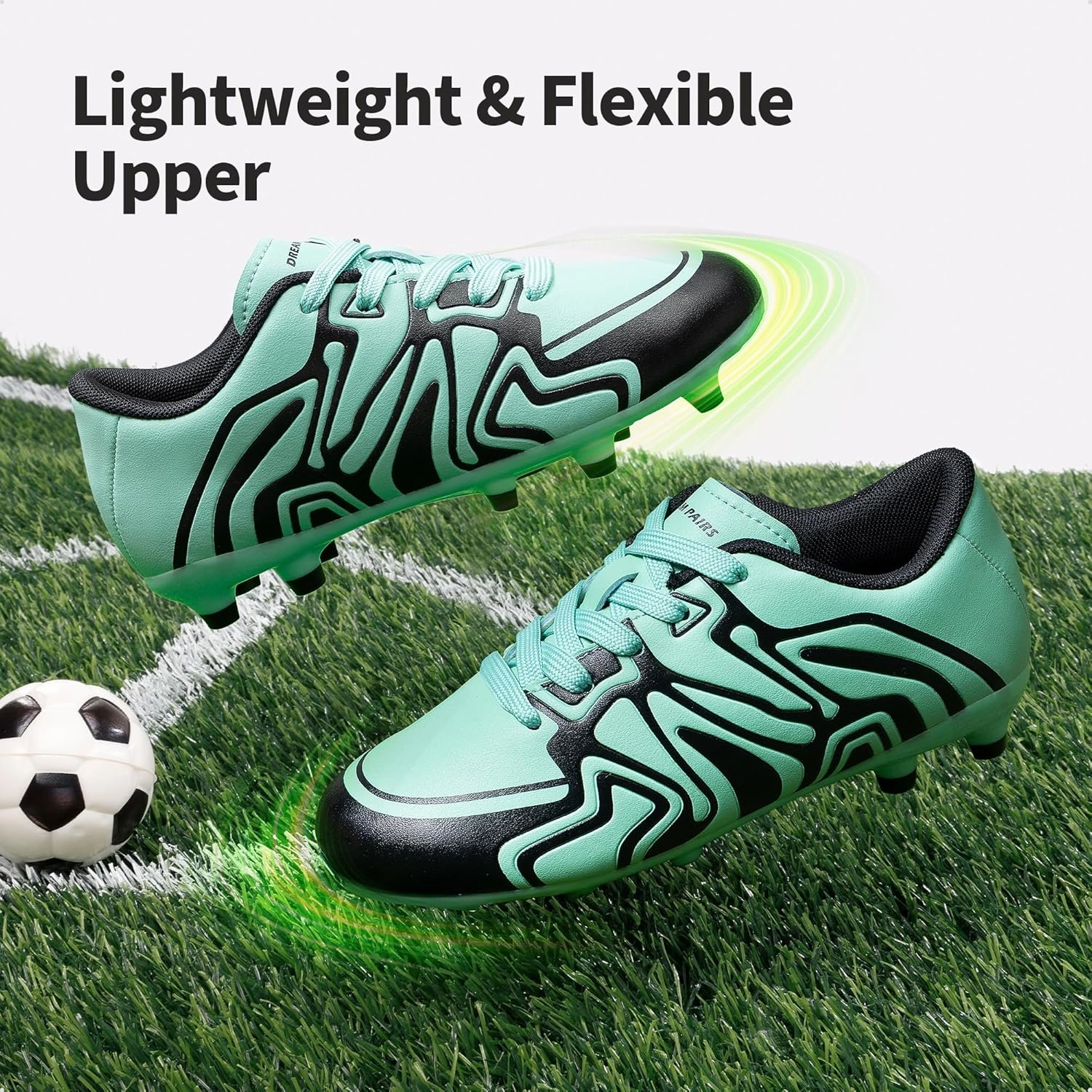 DREAM PAIRS Boys Girls Soccer Cleats Youth Firm Groud Baseball Cleats Sport Athletic Outdoor Trainning Football Shoes for Little/Big Kid Soccer Cleat Covers