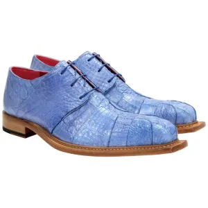 Genuine Alligator & Lizard Skin KINGSTON Blue Trendy Derby Shoes by Fennix of Italy Toddler Dress Shoes Near Me