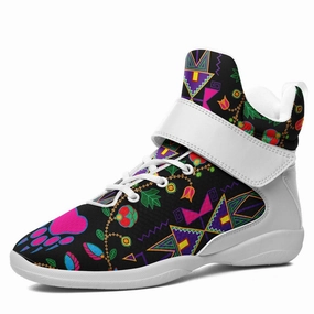 Geometric Floral Fall Black Kid's Ipottaa Basketball / Sport High Top Shoes Lockdown 5 Basketball Shoes