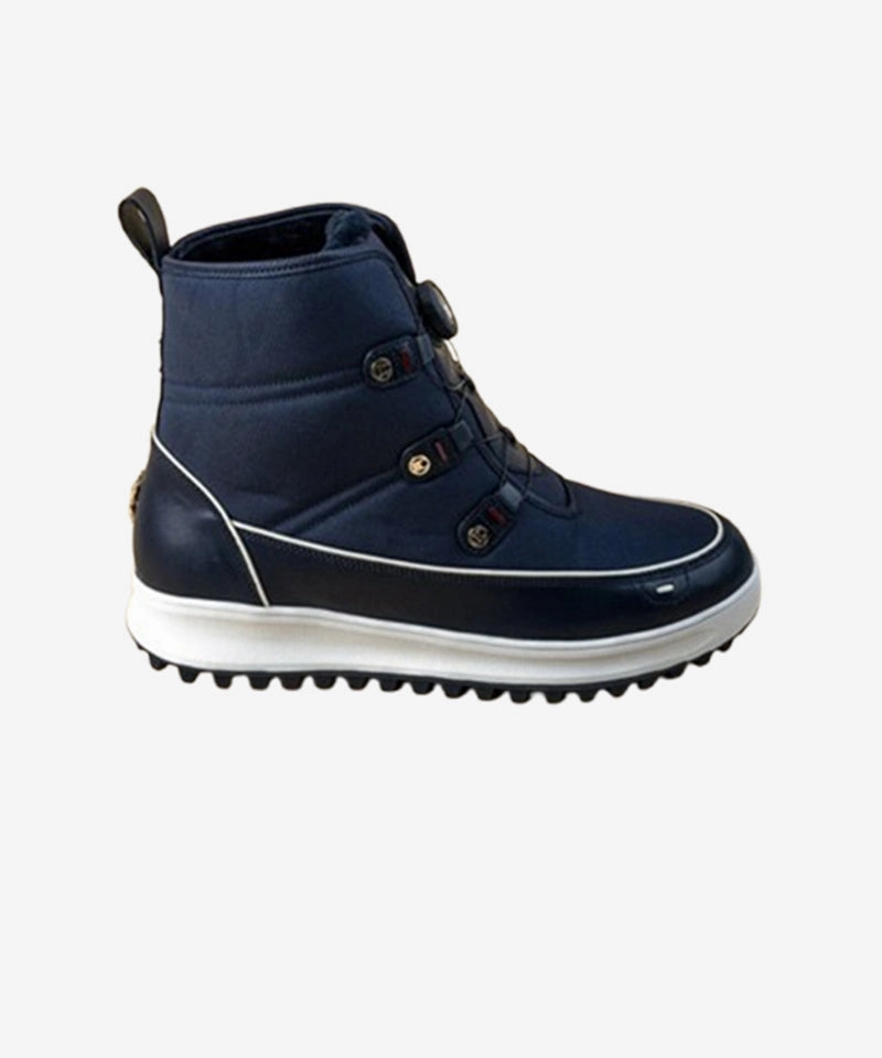 GFJ Golf Men's White Ankle Boots - Navy Golf Shoes.