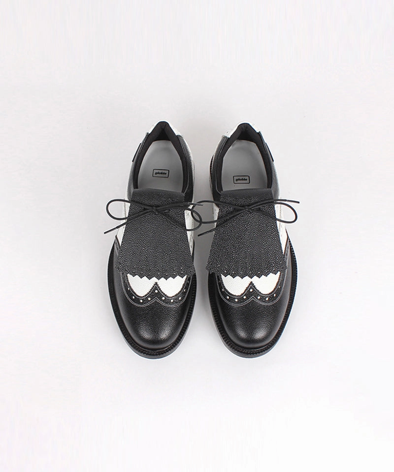 Giclee Unisex Classy Combi Premium Leather Golf Shoes - Black