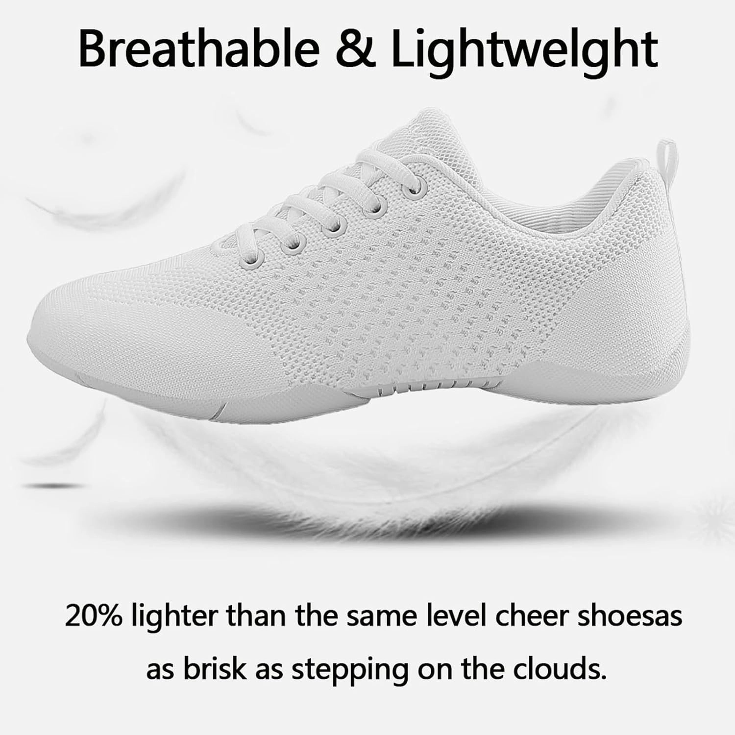 Best All Purpose Training Shoes Girls Cheerleading Shoes Lightweight Breathable Youth Cheer Competition Sneakers for Practice, Dance and Gymnastics Size Little Kid 11.5 to Women 11 (Black/White)