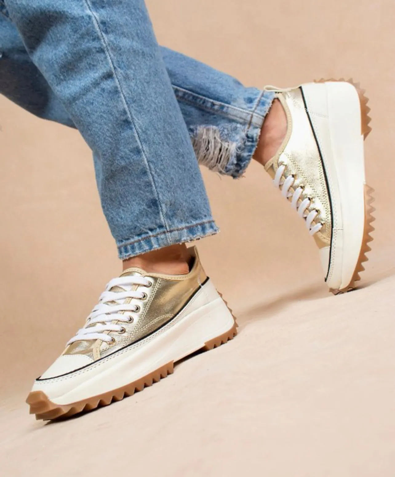 Gold Metallic Platform Tennis Shoes Discount New Balance Tennis Shoes