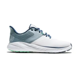 Walking Arthritis Shoes FOOTJOY Flex Men's Spikeless Shoes (White/Blue/Green)